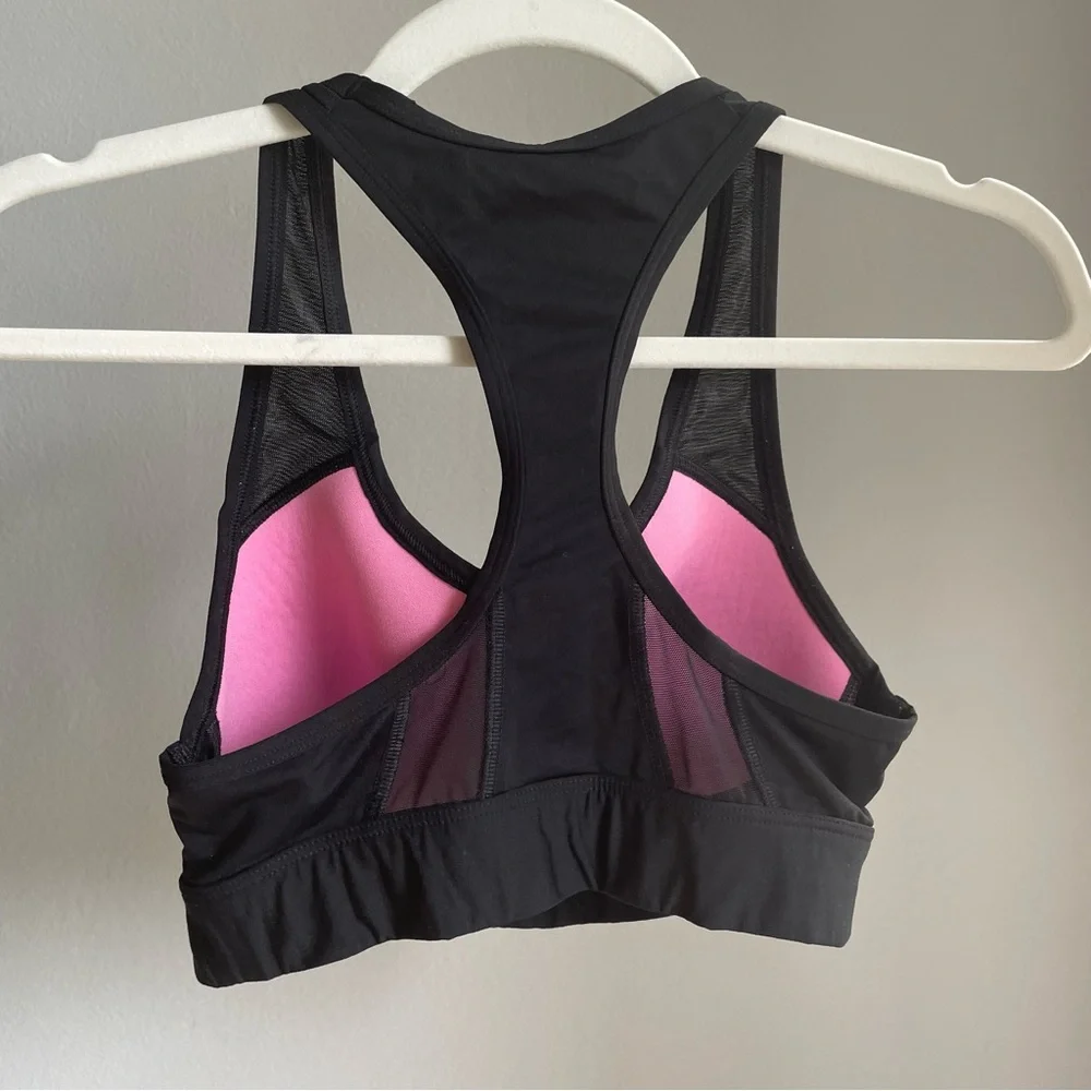 Victoria’s Secret PINK Gym Black RacerBack Mesh Sports Bra - Picture 2 of 7